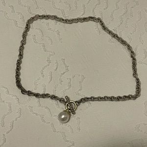 David Yurman Pearl and Diamond Choker Necklace.